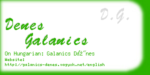 denes galanics business card